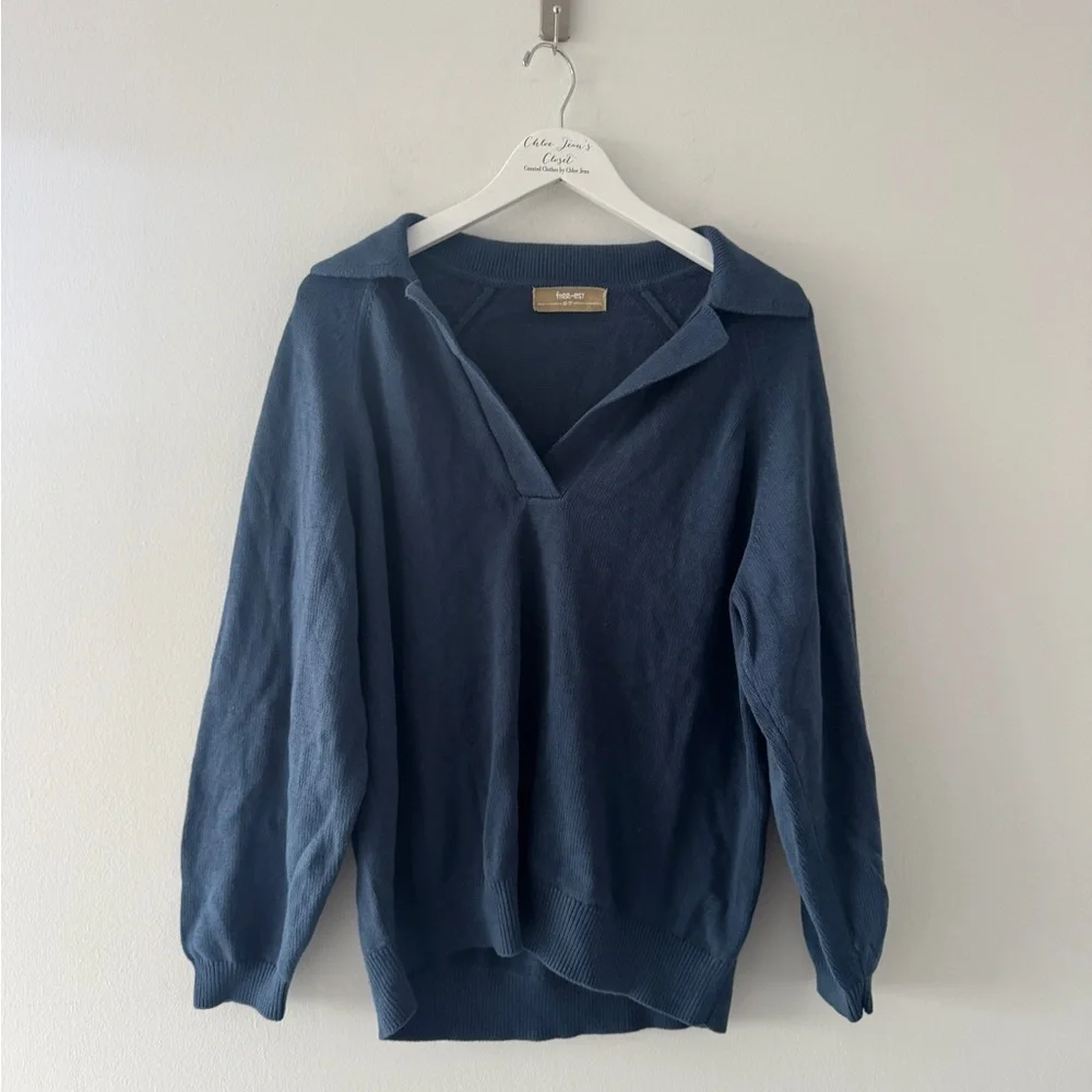 FREE PEOPLE Drea Navy Sweater XS